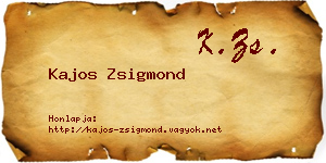 Kajos Zsigmond névjegykártya